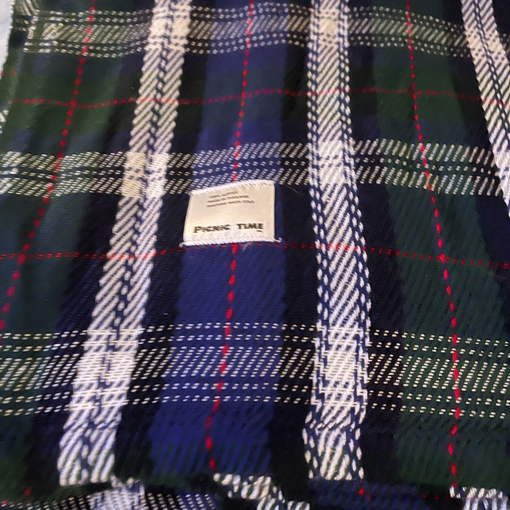 Picnic Time Plaid Blanket - Green and Blue